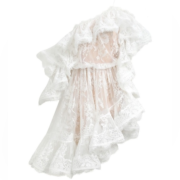 Rare Zimmermann Dawning Ruffle & Lace Tiered Asymmetrical Mini Dress Size AU0 - Picture 11 of 16